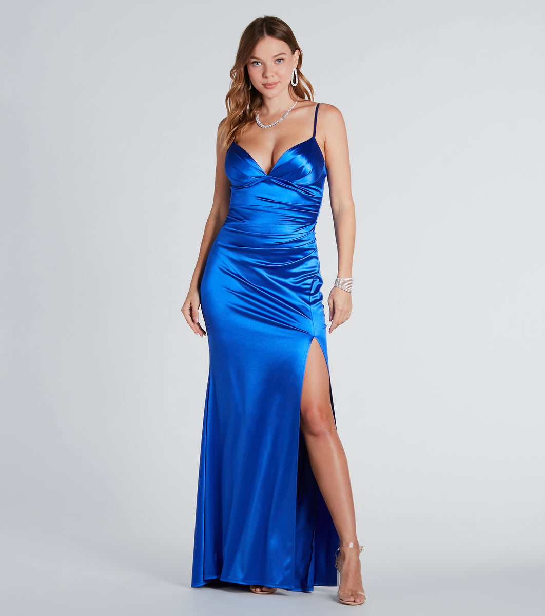 Blue Velvet Dress Mermaid Gown | Velvet Strapless Evening Gown - 2023 Blue  Mermaid - Aliexpress